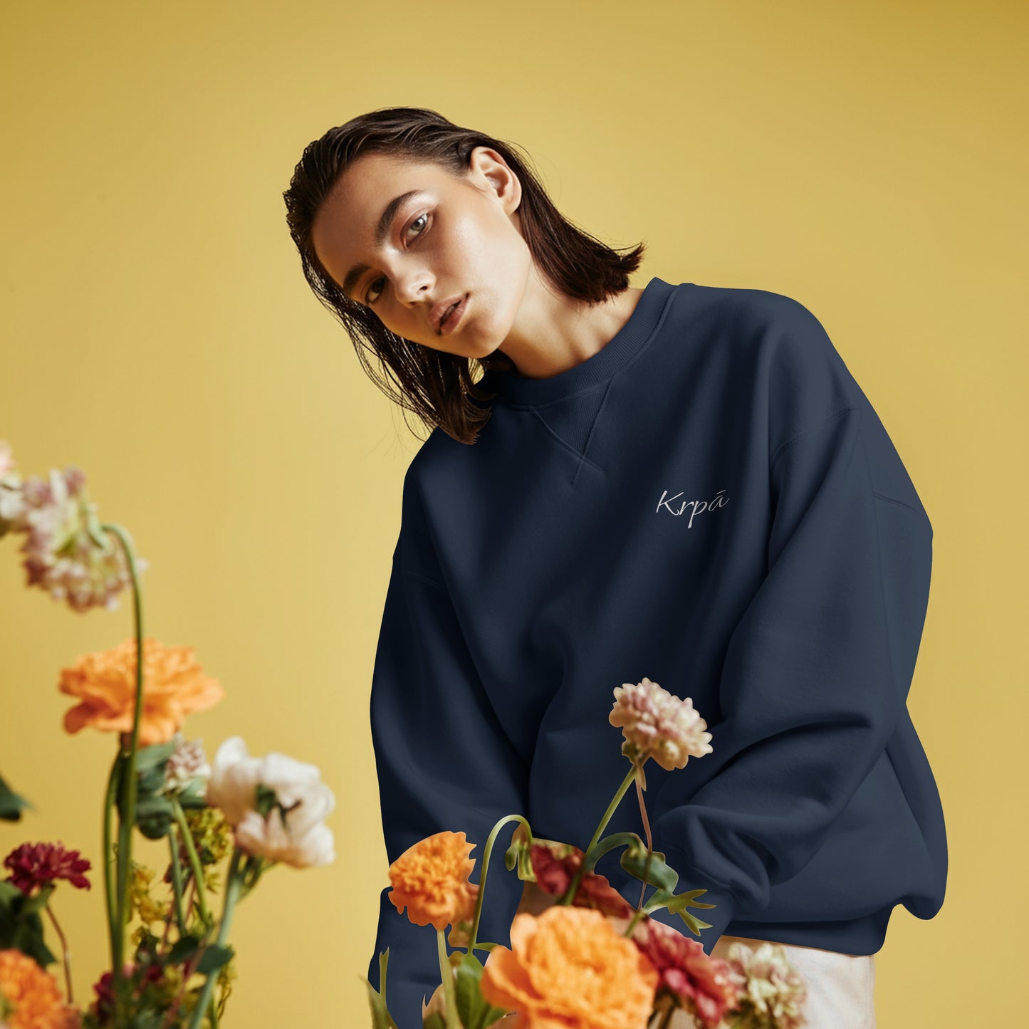 Oversized Embroidered Sweatshirt - Unisex Fit
