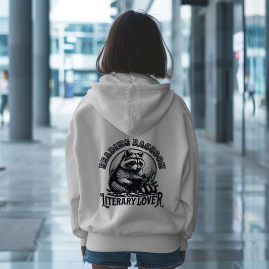 Reading Raccoon Hoodie Unisex Fit