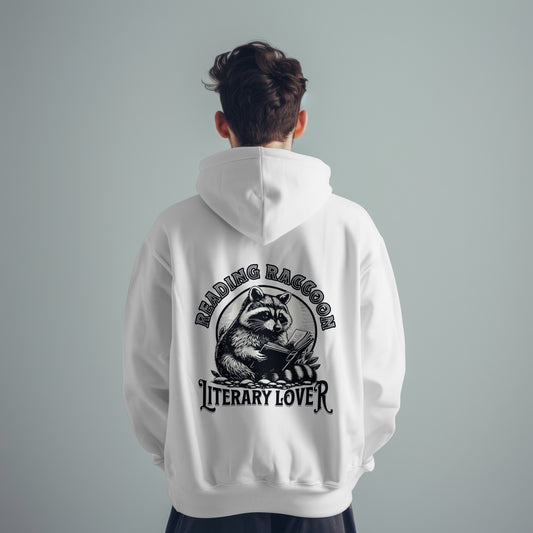 Reading Raccoon Hoodie Unisex Fit