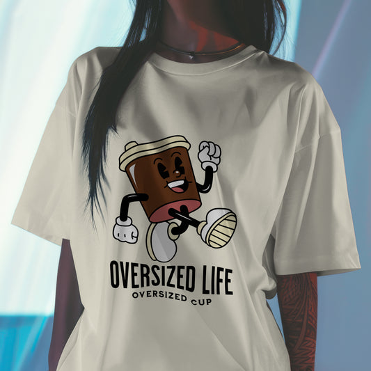 Oversized Cup Cotton T-shirts - Unisex Fit