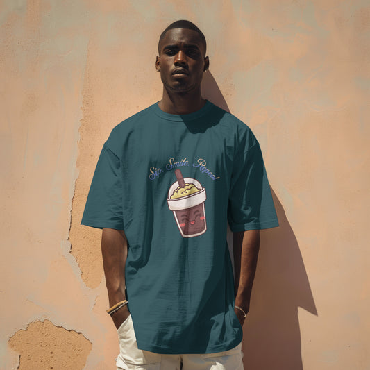 Sip Smile Repeat Cotton T-shirt - Unisex Fit