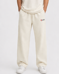 Off white relaxed fit joggers for men with KRPA logo and drawstring waist