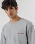 Grey oversized T-shirt for men with subtle KRPA detail, relaxed cotton fit