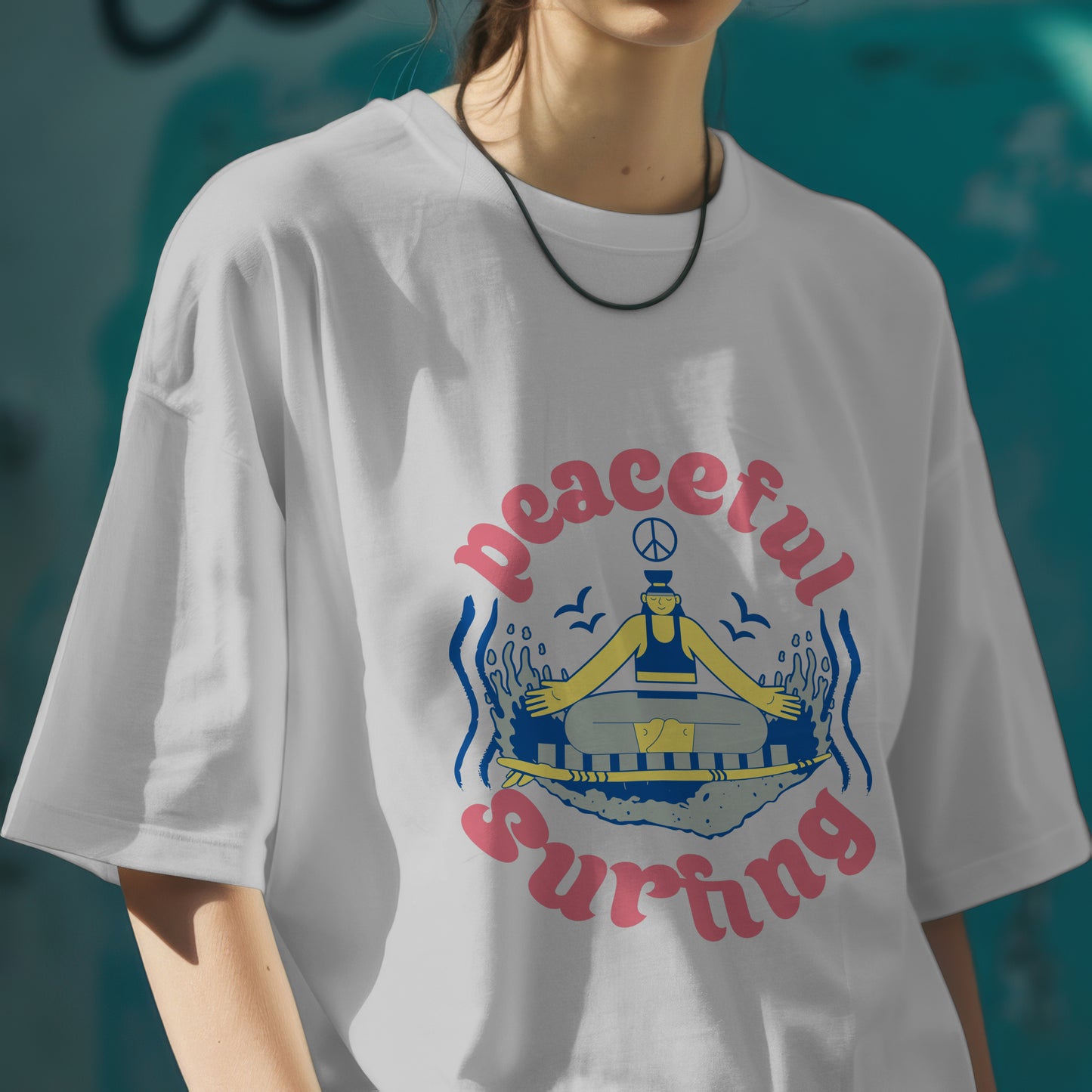 Peaceful Surfing Cotton T-Shirt – Unisex Fit