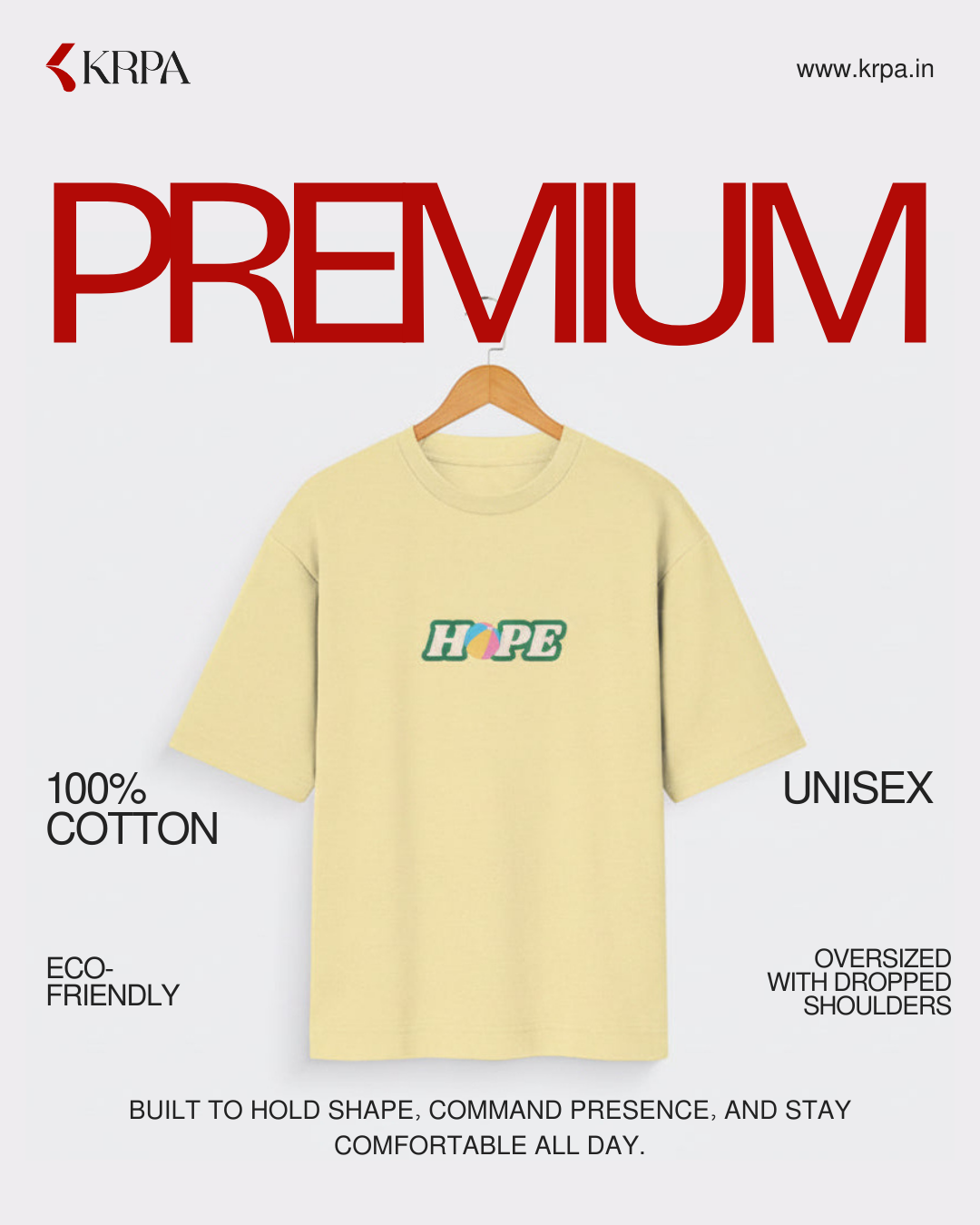 Light Yellow Oversized T Shirt